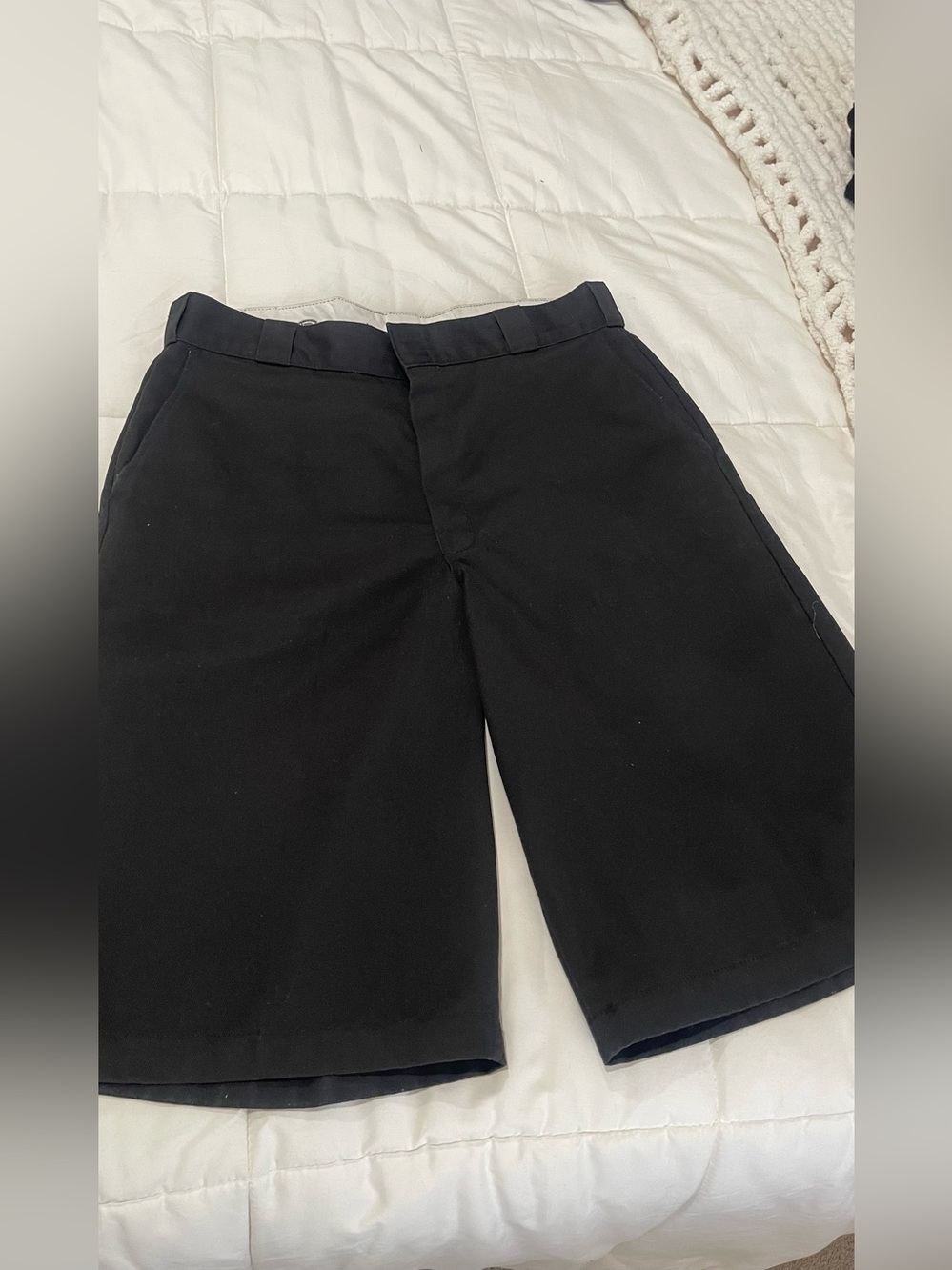 Dickies Black Flat-Front Work Shorts